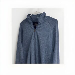 L.L.‎ Bean  Men's 1/4 Zip Blue Sweater Pullover Slightly Fitted Size M  #507471